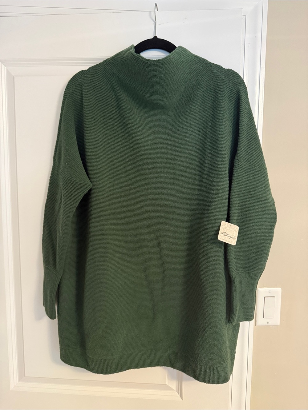 Free People Green Funnel Neck Sweater